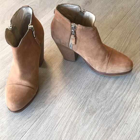 Rag & Bone Booties Womens Size 6 Brown Tan Margot Suede Leather Boots Fall Wear - Picture 8 of 14
